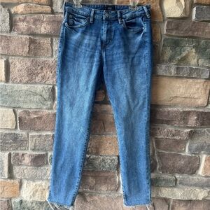 True Religion Colette Slim Straight Jeans Women's 30 Raw Hem (287)